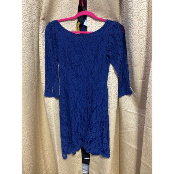 Navy Blue Lace Dress - Picture 1 of 2
